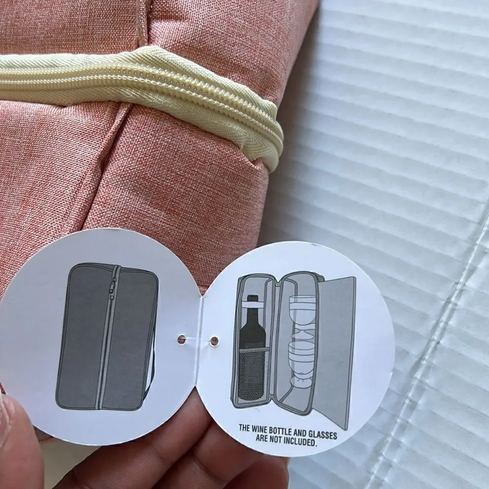 Wine cooler in Peach zipper bag